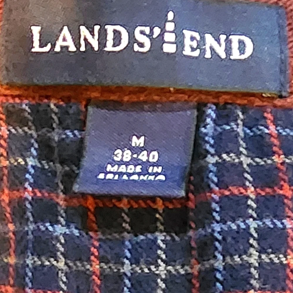 EUC Lands' End Elbow Patch Pullover 1/4 Zip L/S Sweater